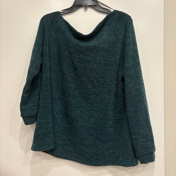 Deep Green Off Shoulder Knit Top - 2X - NEW - Picture 2 of 5